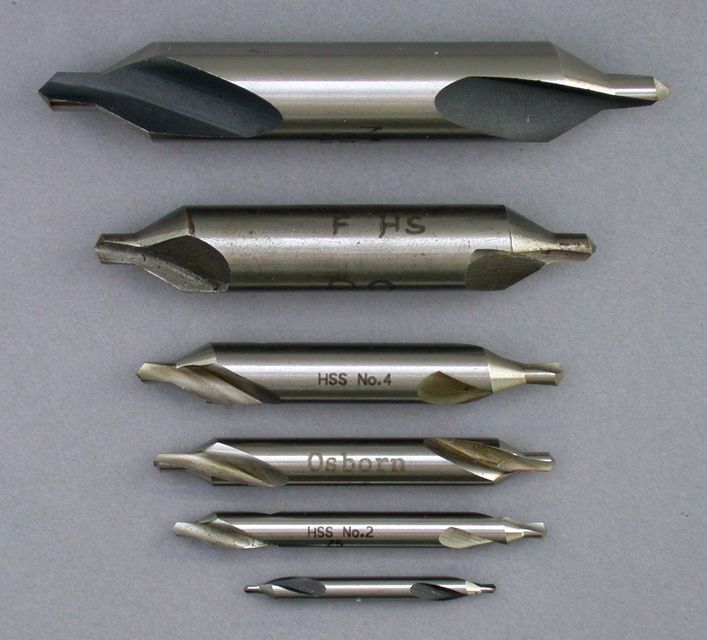 Center drills in several sizes
